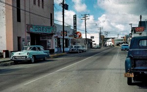 Photo contributed by Elaine Henson. A photograph from the Bill Creasy collection shows Wrightsville Beach in 1958, when the Crest Theater, the World Famous Spot and Wits End stood on the east side of N. Lumina Avenue.