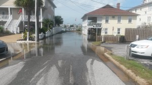 Standing water at the intersection of Sweeny and Channel avenues in Wrightsville Beach on Saturday, Oct. 3.