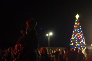 Hundreds gathered in Wrightsville Beach Park on Friday evening for the annual tree lighting ceremony and visit with Santa.